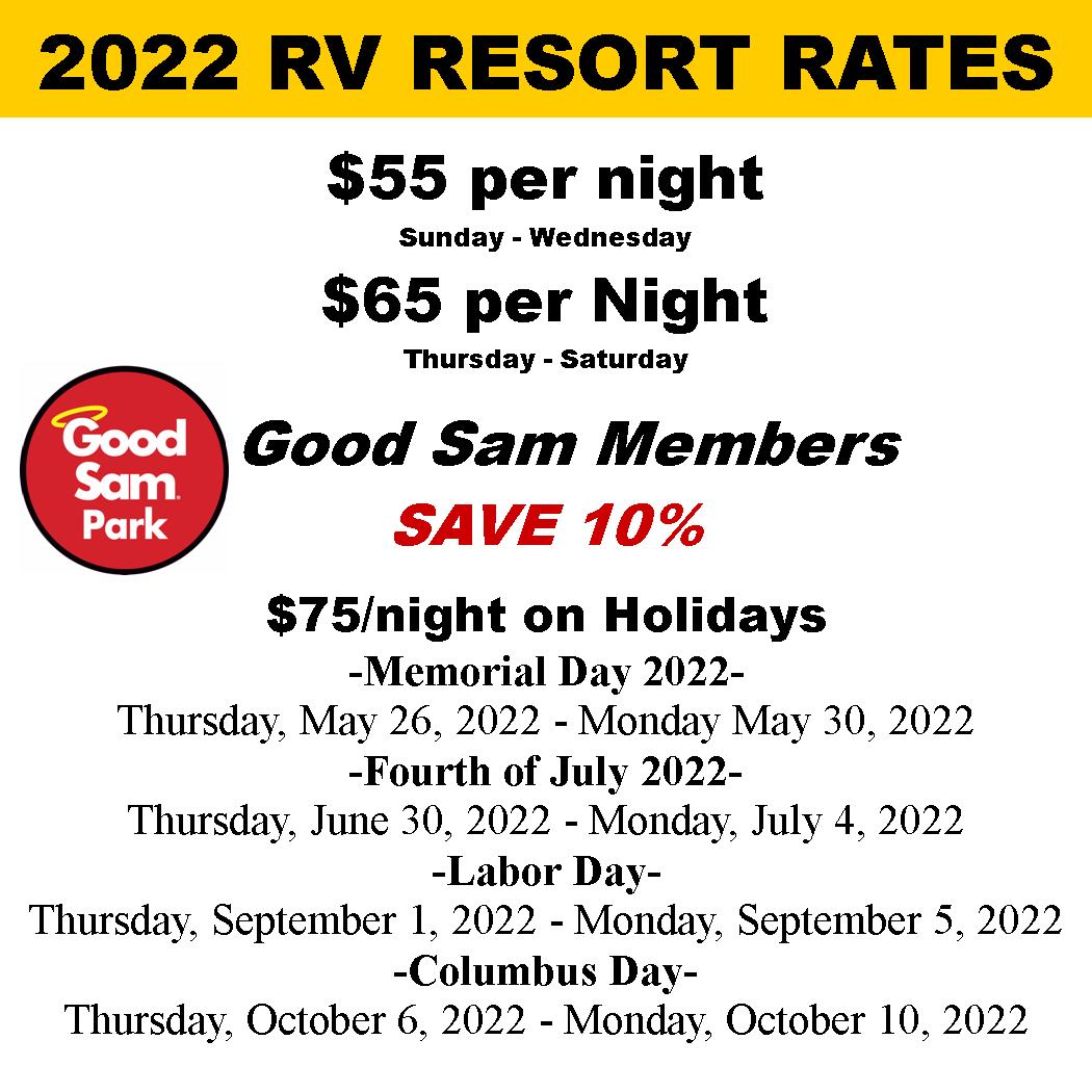 RV Resort Rates2022
